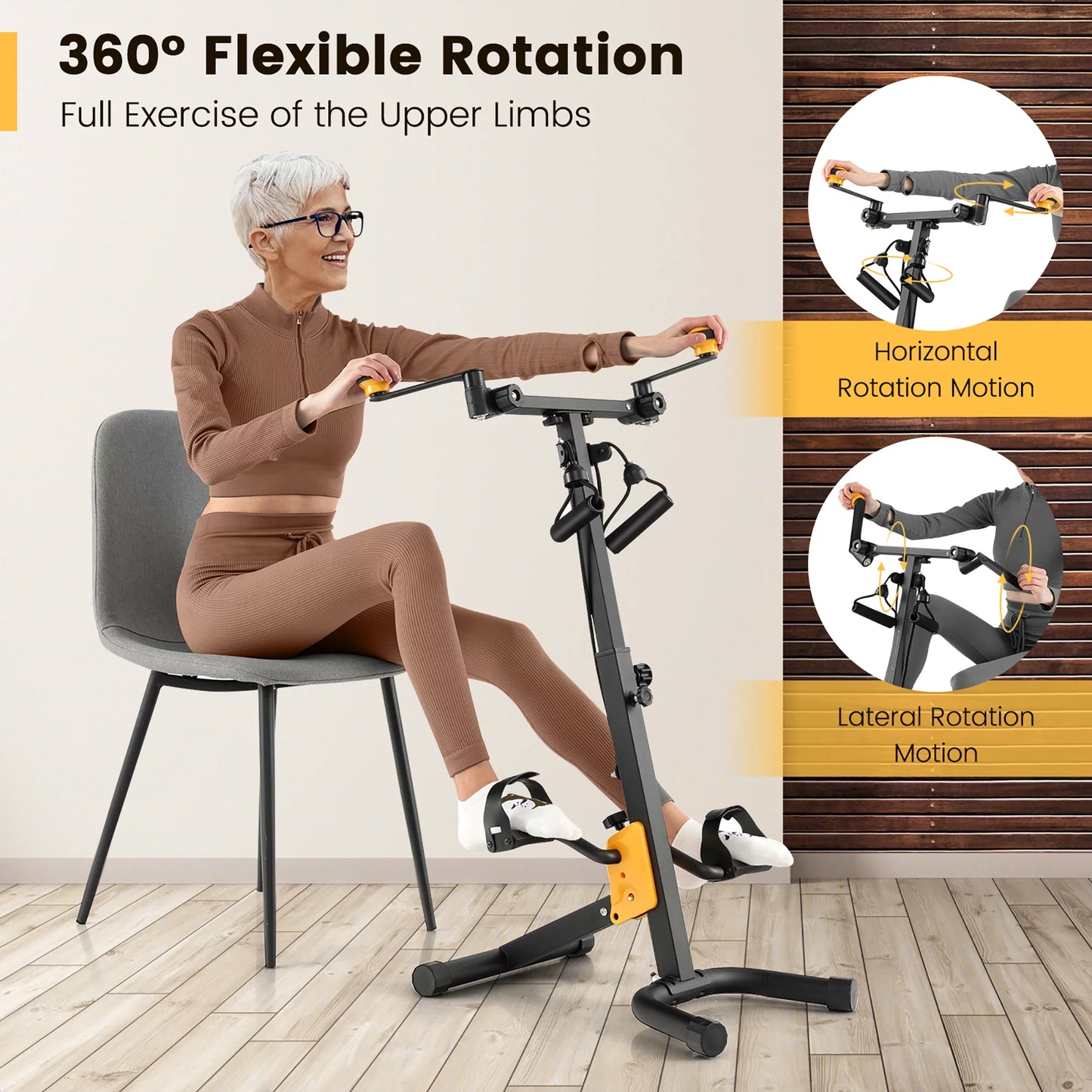 Folding Pedal Exercise Bike with Adjustable Resistance Full Body Home Rehab Machine