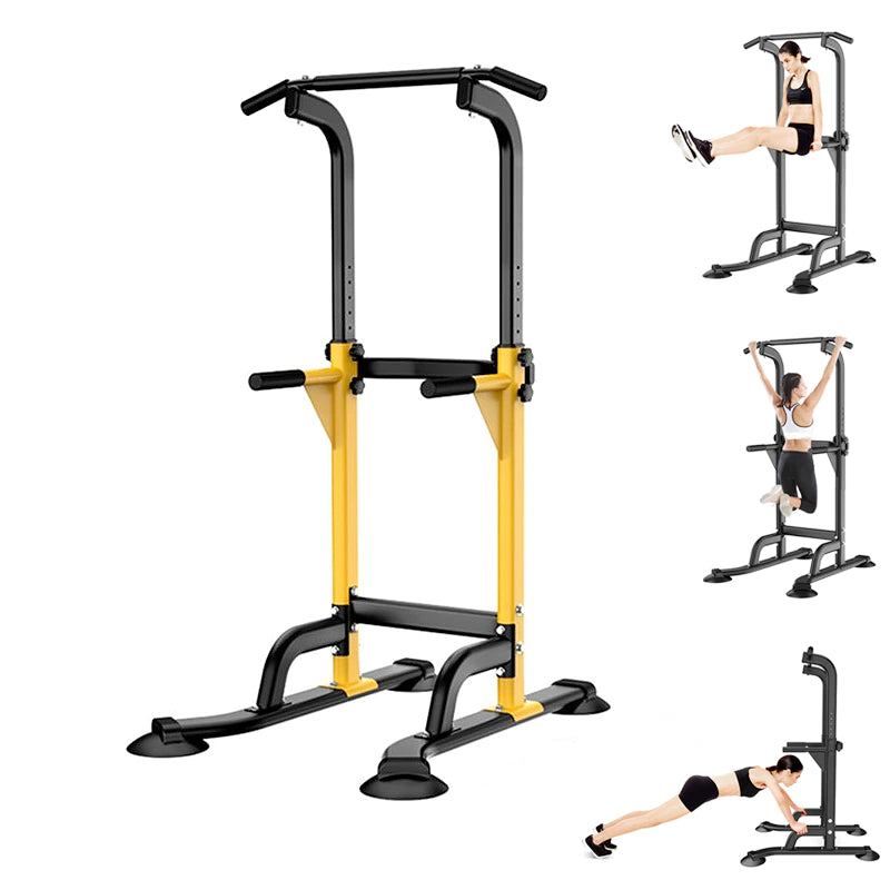 Adjustable Height Pull up Dip Station Power Tower Pull-Ups Stand for Home Gym Strength Workout Horizontal Bars Fitness Equipment