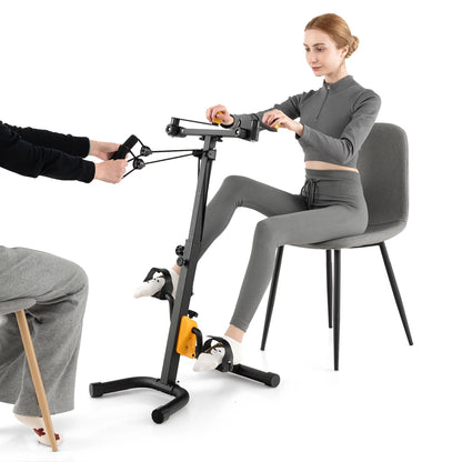 Folding Pedal Exercise Bike with Adjustable Resistance Full Body Home Rehab Machine