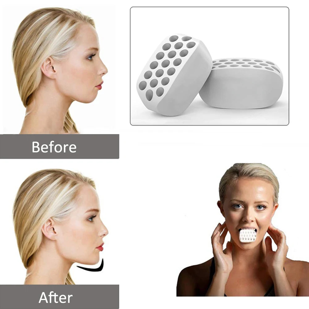 Facial Jaw Exerciser Gym Fitness Ball Jawline Muscle Training Double Chin Reducer Neck Face Slimming Mouth Jawliner