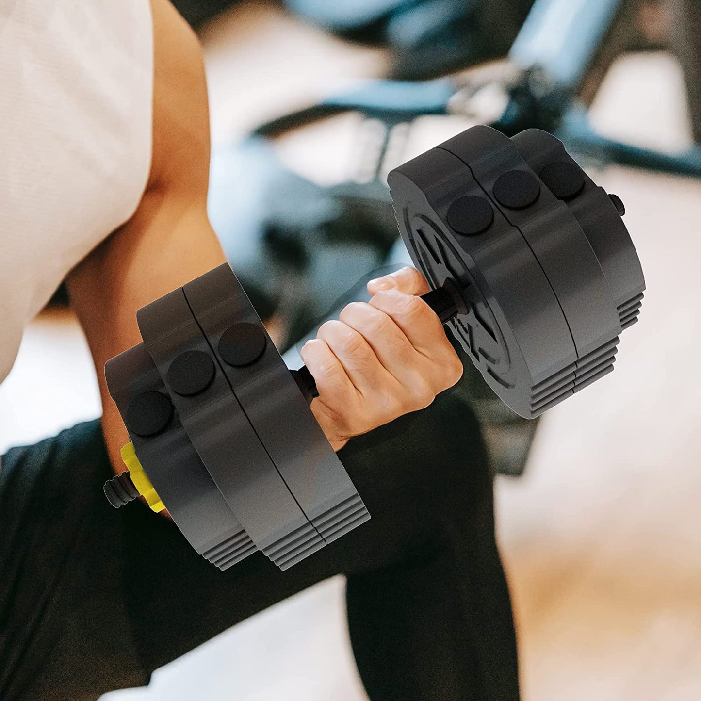 Weights Dumbbells Set-Adjustable Dumbbells for Men and Women Weight Lifting Training Weight Equipment Set with Connecting Rod Pair for Home Gym